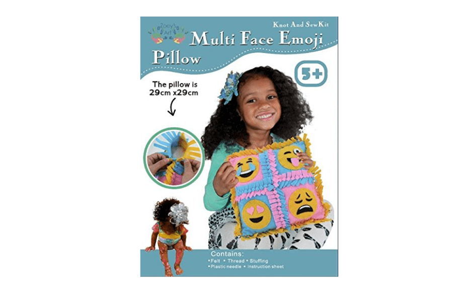 4 Face Emoji Pillow Craft Kit for Boys and Girls